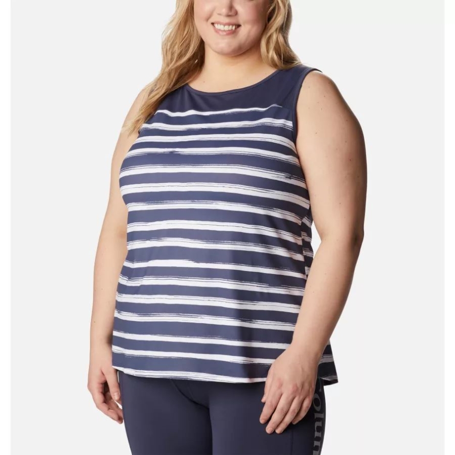 Nocturnal Brush Stripe Women's Chill River Tank Plus Size Columbia