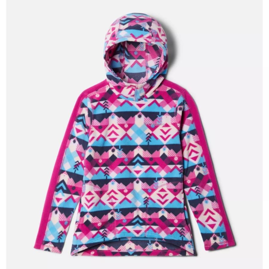 Nocturnal Checkpoint/Wild Fuchsia Columbia Girls' Glacial Hoodie