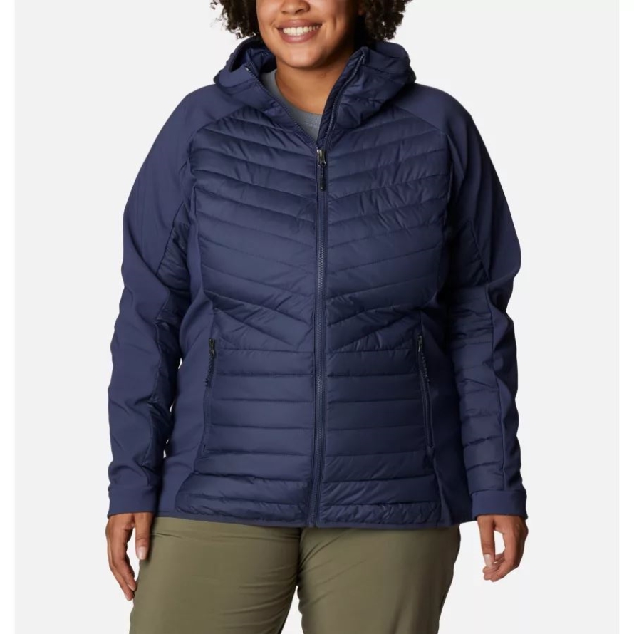 Nocturnal Columbia Women's Powder Lite Hybrid Hooded Jacket Plus Size