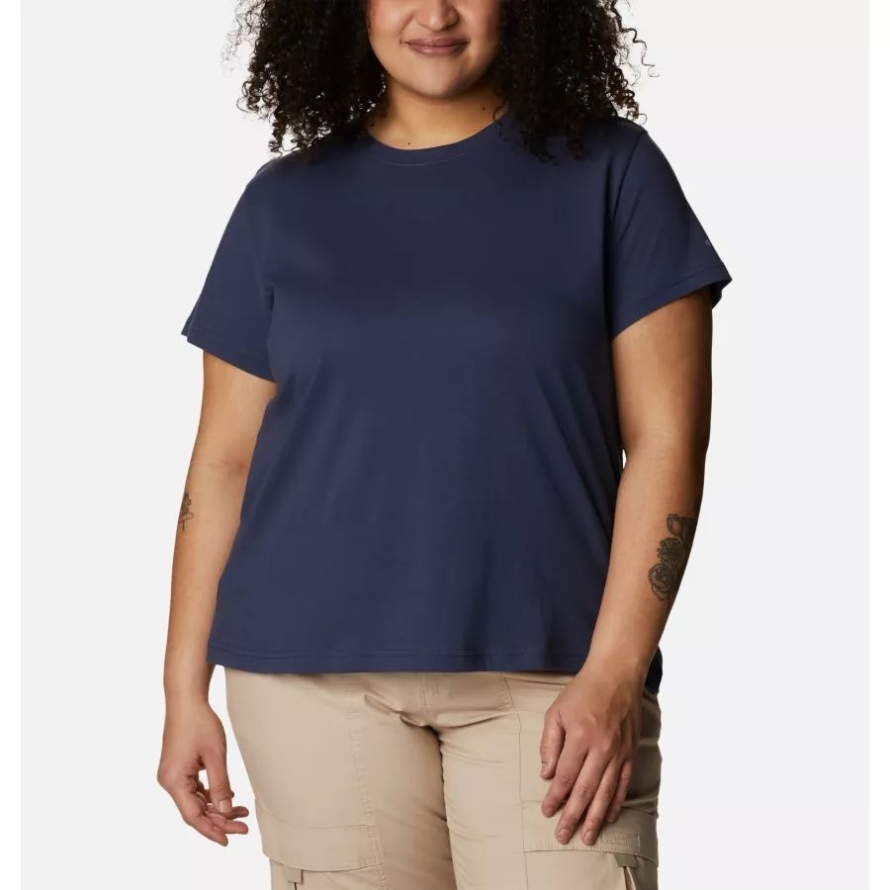 Nocturnal Columbia Women's Sapphire Point Short Sleeve Shirt Plus Size