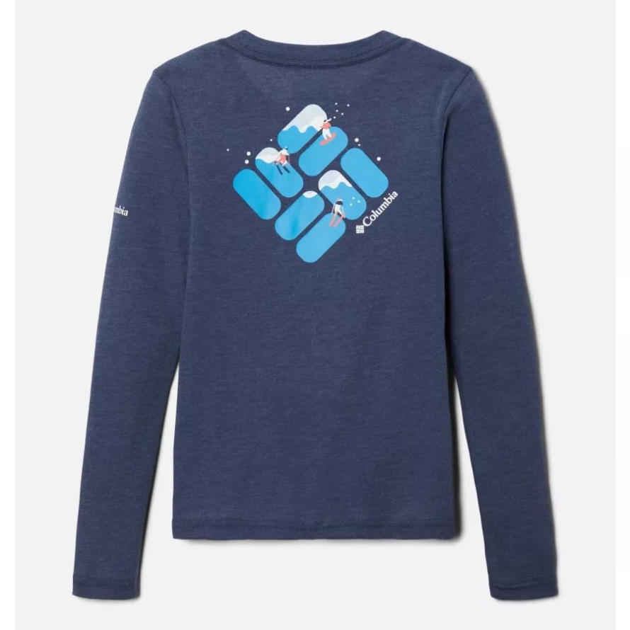 Nocturnal/Gem Skier Girls' Hazeldel Hill Long Sleeve Graphic T-Shirt Columbia