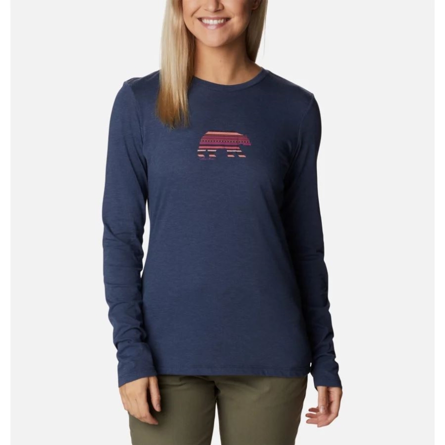 Nocturnal Heather/Bearly Print Columbia Women's Hidden Haven Long Sleeve T-Shirt