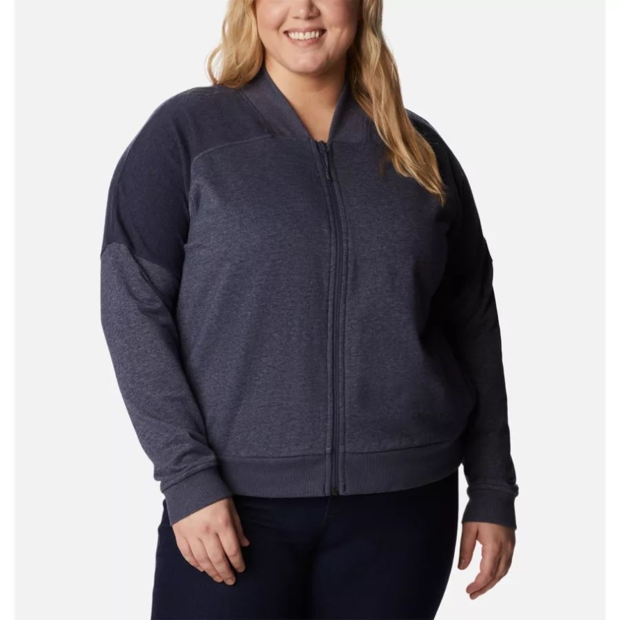 Nocturnal Heather Columbia Women's Columbia Lodge French Terry Full Zip Jacket Plus Size