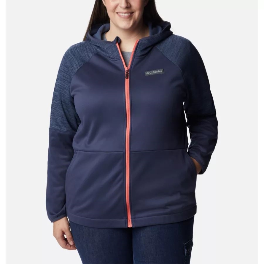 Nocturnal/Nocturnal Heather Women's Windgates Full Zip Fleece Jacket Plus Size Columbia