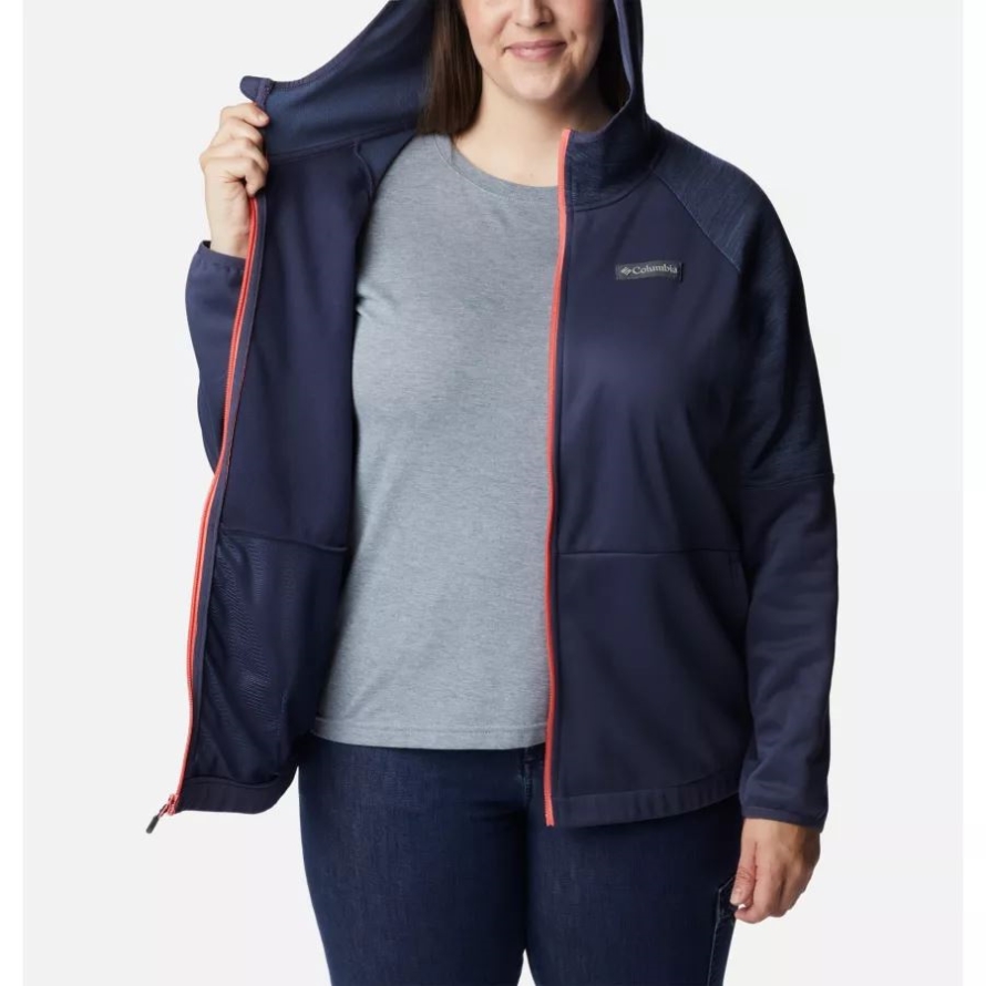 Nocturnal/Nocturnal Heather Women's Windgates Full Zip Fleece Jacket Plus Size Columbia