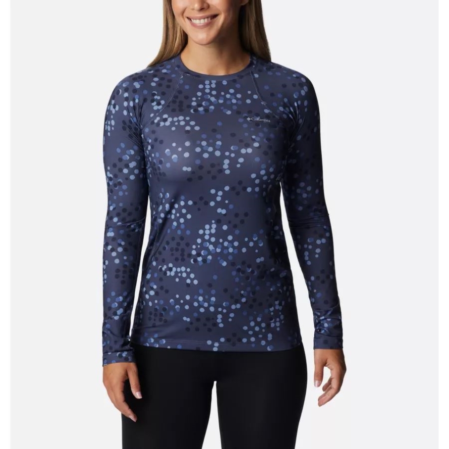 Nocturnal Polka Dot Print Women's Midweight Baselayer Crew Columbia