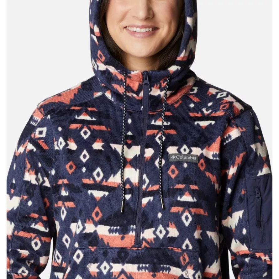 Nocturnal Rocky Mt Print Women's Sweater Weather Fleece Hooded Pullover Columbia