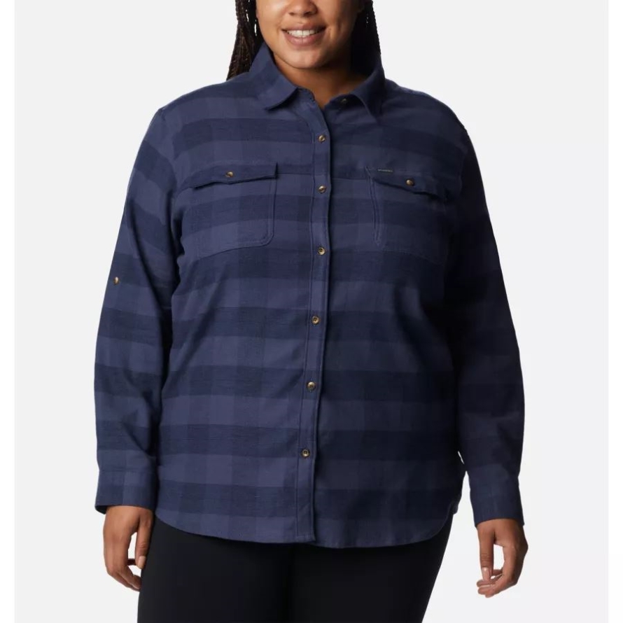 Nocturnal Twill Columbia Women's Pine Street Stretch Flannel Plus Size