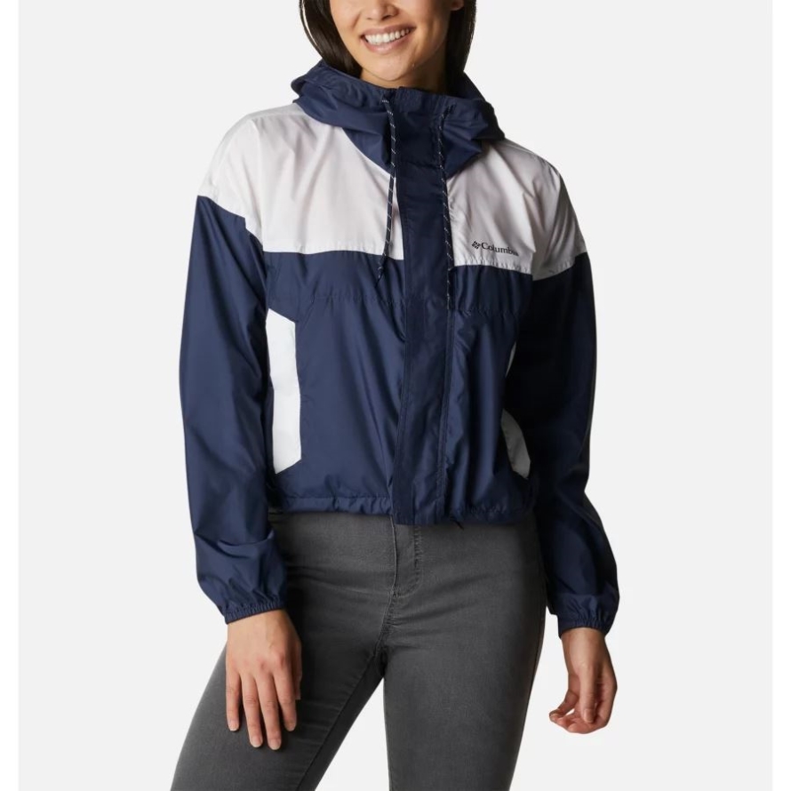 Nocturnal/White Women's Flash Challenger Cropped Windbreaker Jacket Columbia