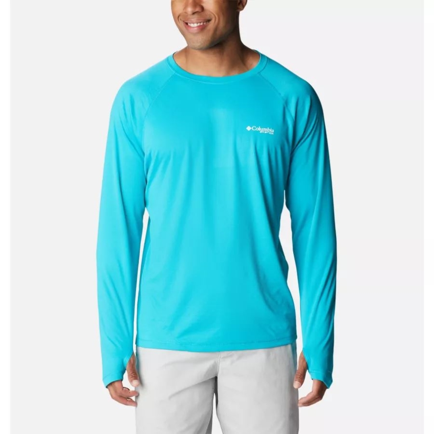 Ocean Teal Men's PFG Zero Rules Ice Long Sleeve Shirt Columbia