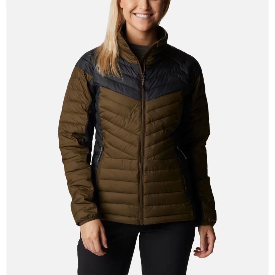 Olive Green/Black Columbia Women's Powder Lite II Synthetic Down Jacket