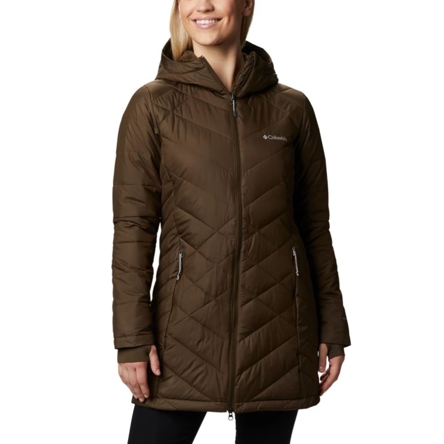 Olive Green Columbia Women's Heavenly Long Hooded Jacket