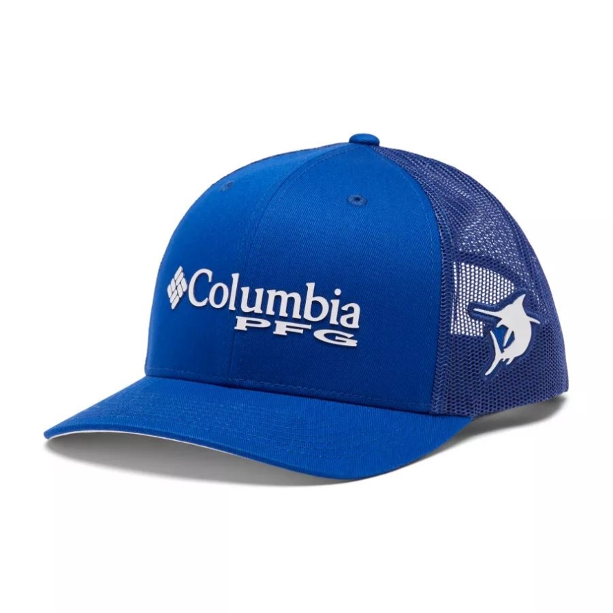 PFG Logo Mesh Snapback High Crown Columbia Blue Macaw/White/Marlin