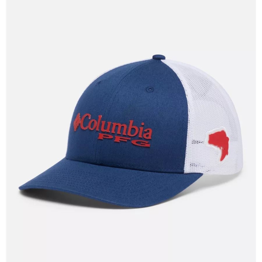 PFG Logo Mesh Snapback Mid Crown Carbon/Red Spark Columbia