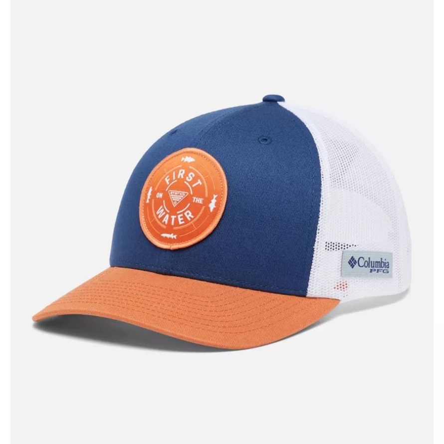 PFG Patch Mesh Snapback High Crown Carbon/Island Orange/Freshwater FOTW Columbia