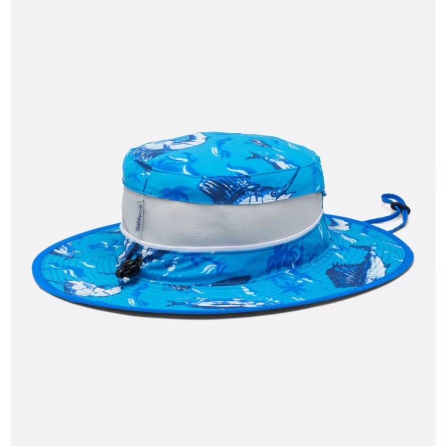PFG Super Backcast Booney Hat Columbia Blue Macaw/Reel Dreamz Print