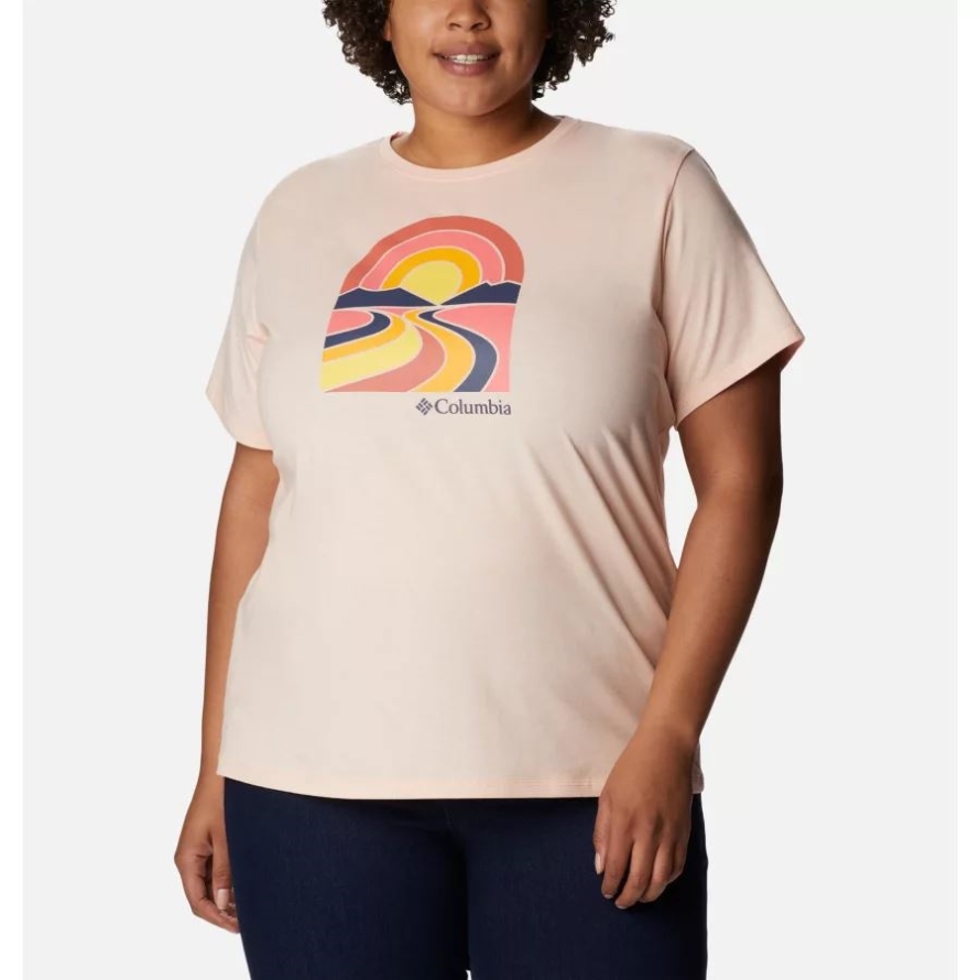Peach Blossom Heather/Suntrek Trails Sun Trek Graphic Tee II Plus Size Columbia