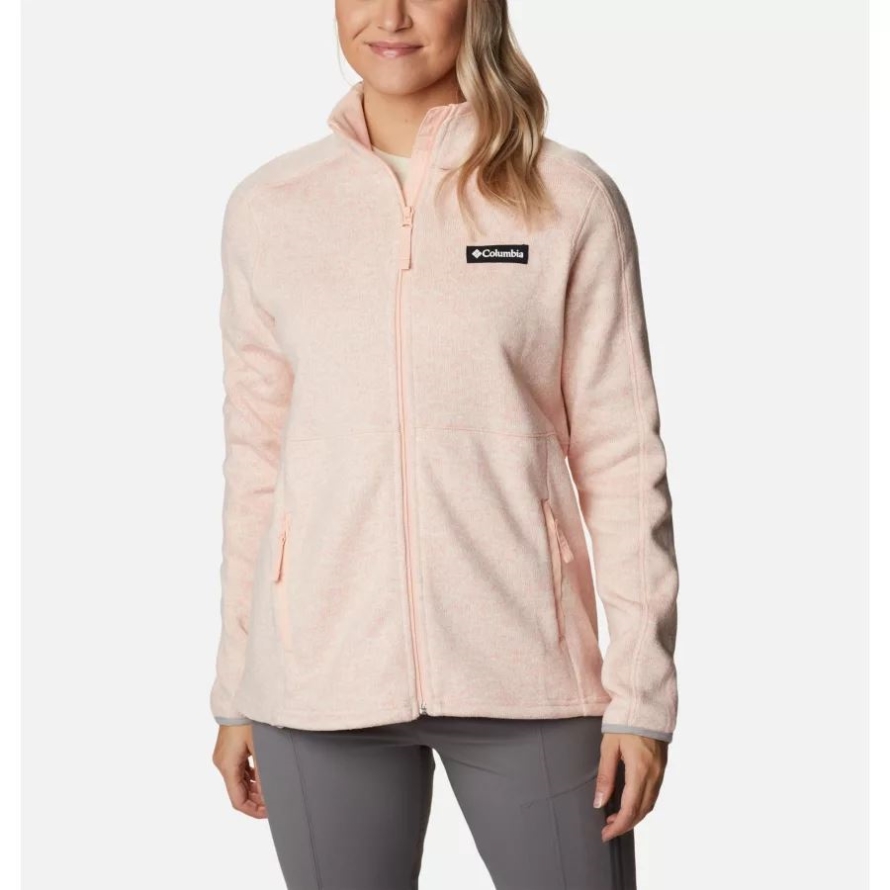 Peach Blossom Heather Women's Sweater Weather Fleece Full Zip Jacket Columbia