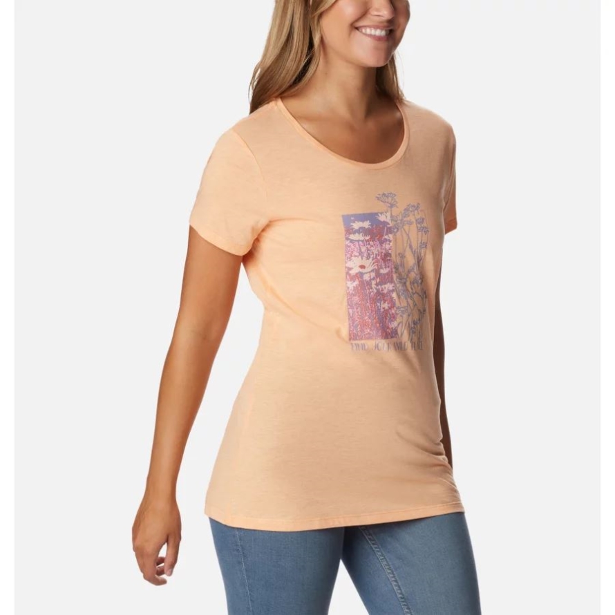 Peach Hthr/Find your Wild Graphic Columbia Women's Daisy Days Graphic T-Shirt
