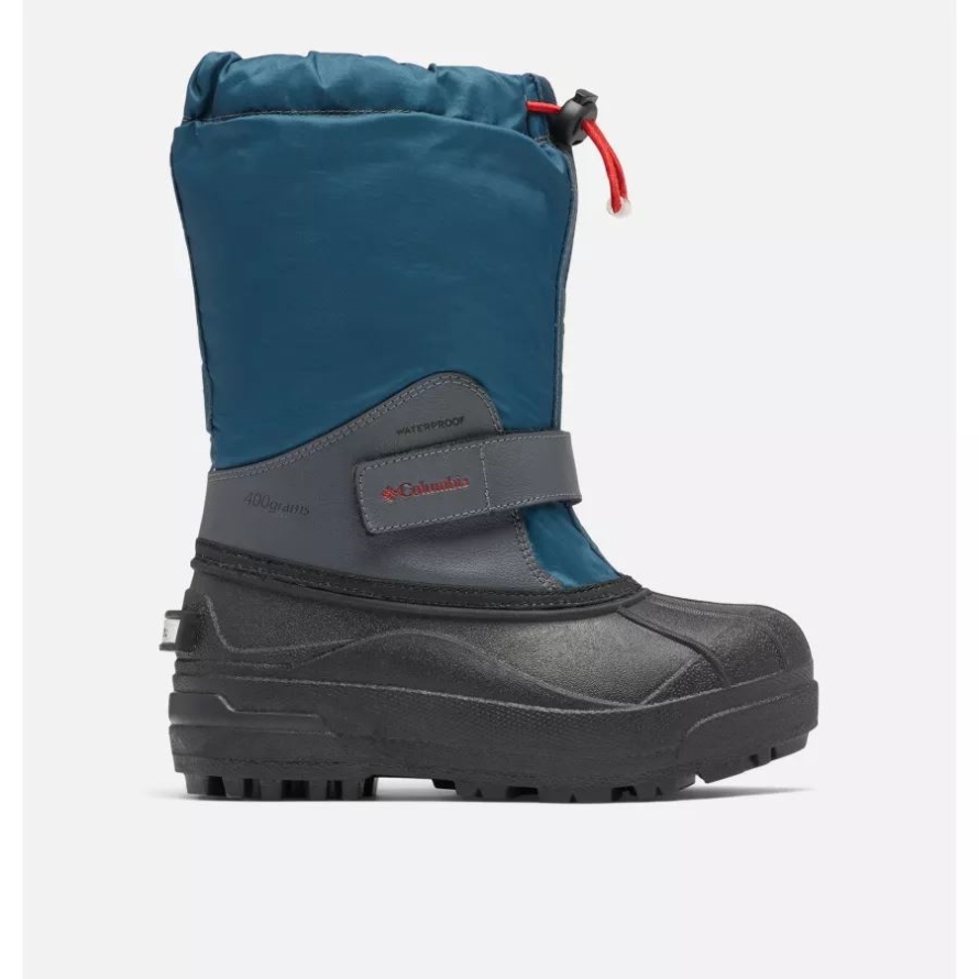Petrol Blue/Mountain Red Big Kids' Powderbug Forty Snow Boot Columbia