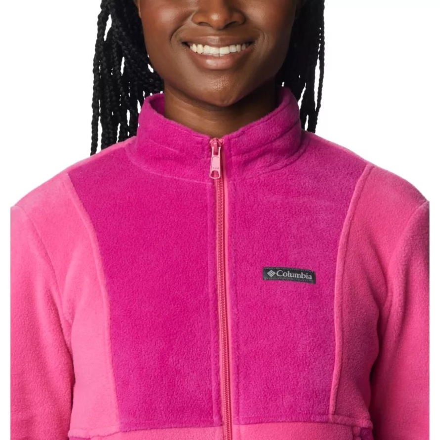 Pink Ice/Wild Fuchsia Columbia Women's Tested Tough In Pink Colorblock Full Zip Fleece Jacket