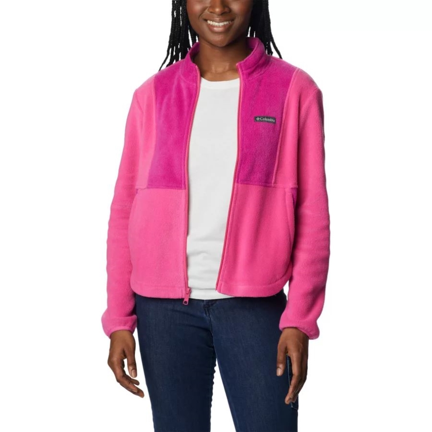 Pink Ice/Wild Fuchsia Columbia Women's Tested Tough In Pink Colorblock Full Zip Fleece Jacket