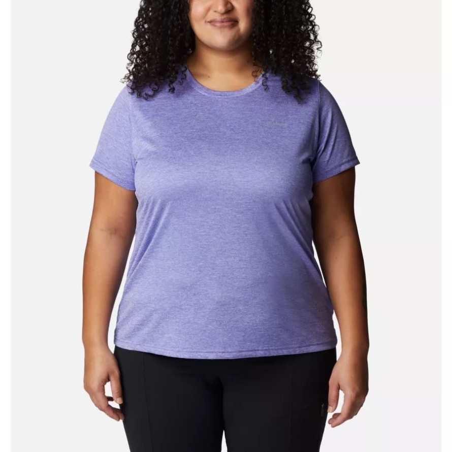 Purple Lotus Heather Columbia Women's Columbia Hike Short Sleeve Crew Shirt Plus Size