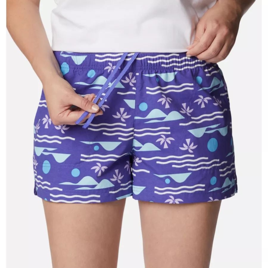 Purple Lotus/Seaside Multi Women's Sandy River II Printed Shorts Columbia