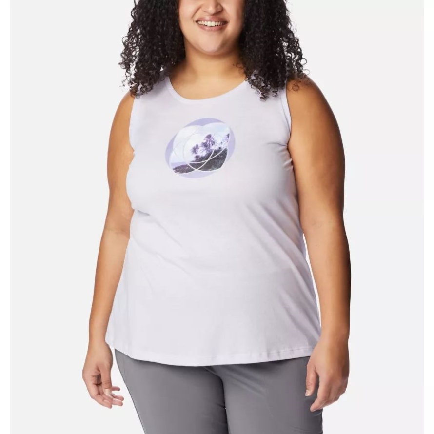 Purple Tint Heather/Meditation Isle Grx Columbia Women's Bluff Mesa Tank Plus Size