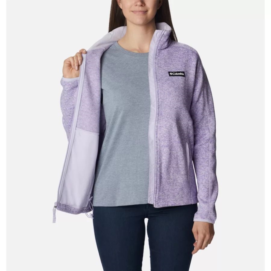 Purple Tint/Heather Women's Sweater Weather Full Zip Jacket Columbia