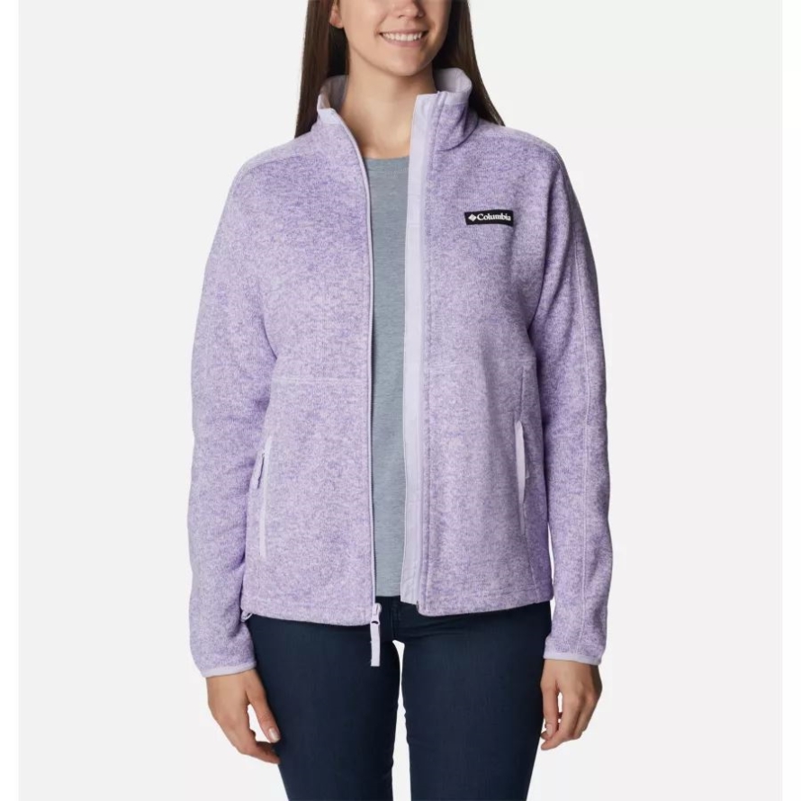 Purple Tint/Heather Women's Sweater Weather Full Zip Jacket Columbia