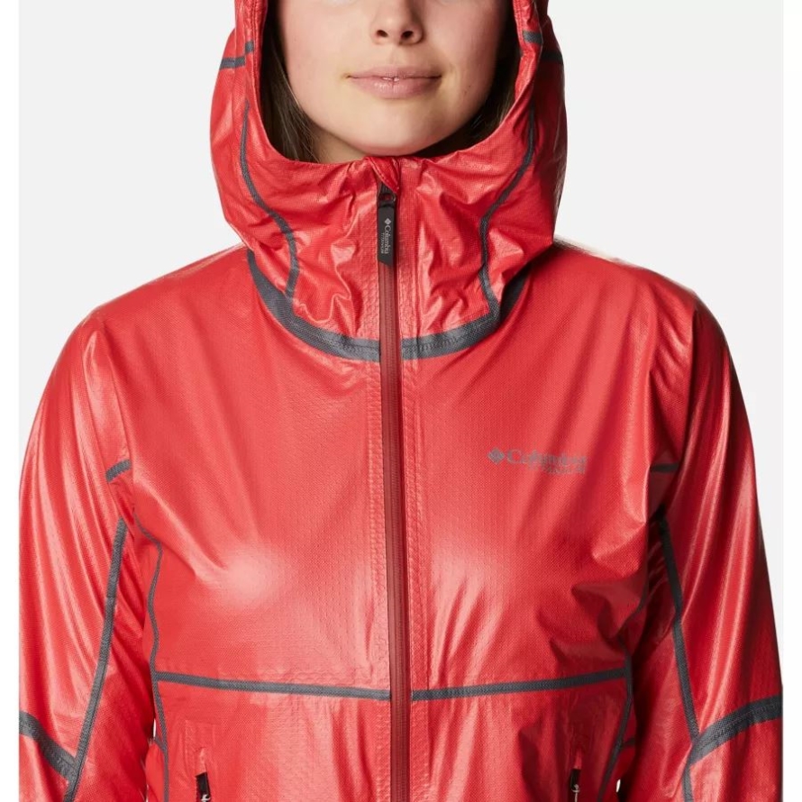 Red Hibiscus Columbia Women's OutDry Extreme Mesh Shell Jacket