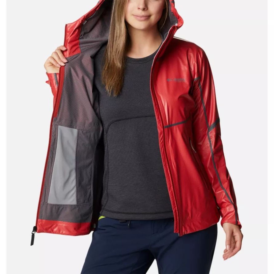 Red Hibiscus Columbia Women's OutDry Extreme Mesh Shell Jacket