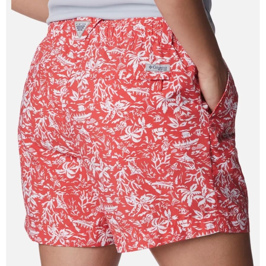 Red Hibiscus Kona Women's PFG Super Backcast Water Shorts Columbia