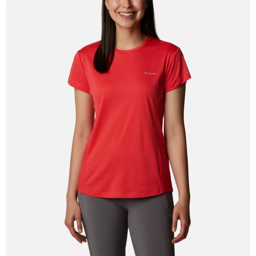 Red Hibiscus Women's Zero Ice Cirro-Cool Short Sleeve Shirt Columbia