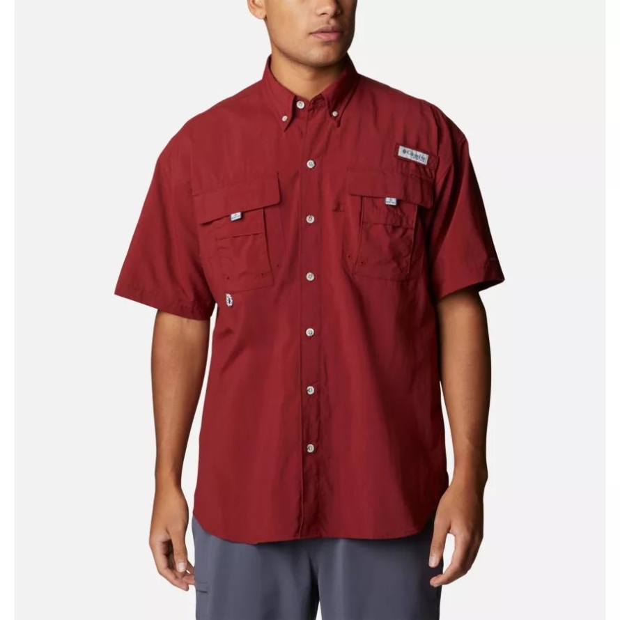 Red Jasper Men's PFG Bahama II Short Sleeve Shirt Columbia