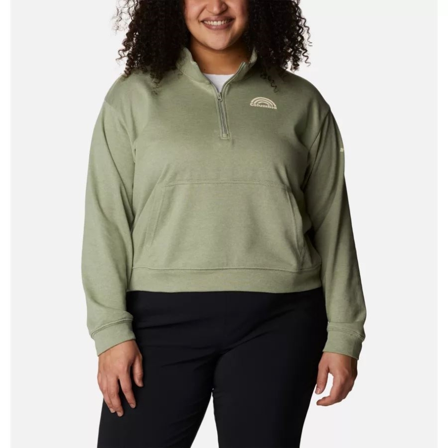 Safari Heather/Rainbow Columbia Women's Columbia Trek French Terry Half Zip Sweatshirt Plus Size