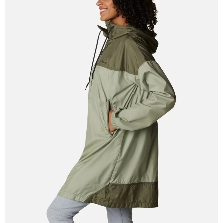 Safari/Stone Green Columbia Women's Flash Challenger Long Windbreaker Jacket