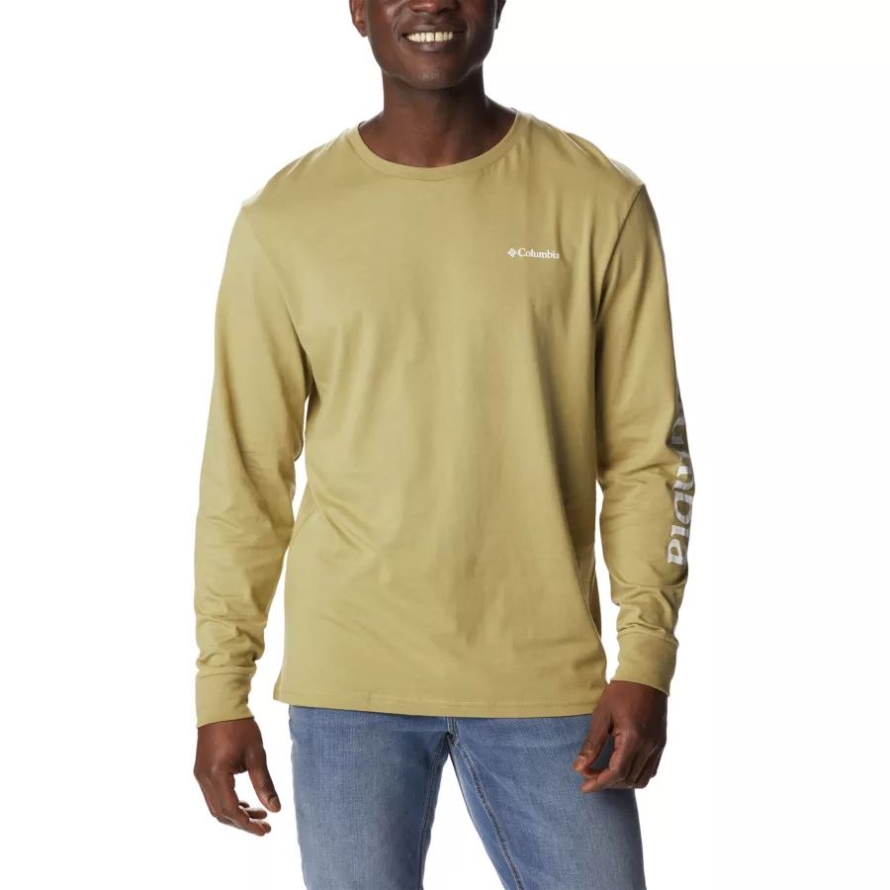 Savory/White Men's North Cascades Long Sleeve Tee Shirt Columbia
