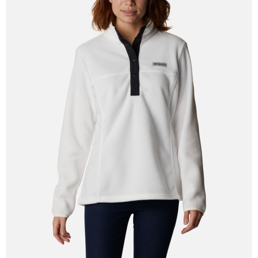 Sea Salt/Black Columbia Women's Benton Springs Half Snap Pullover