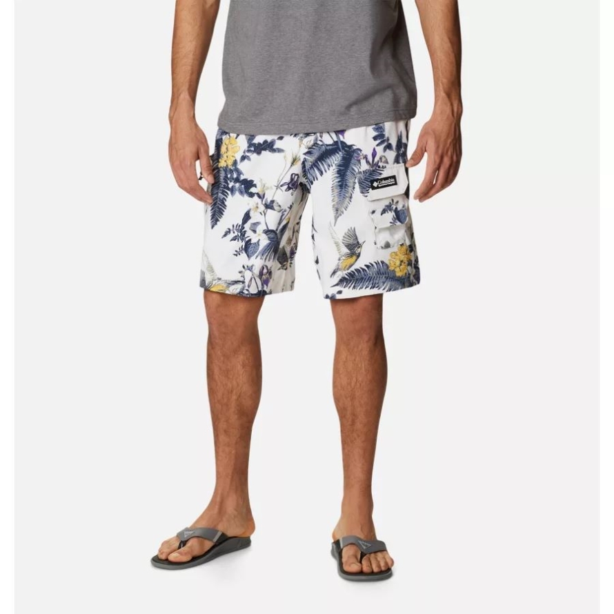 Sea Salt/Wildlife Guide Print Columbia Men's Field Creek Cargo Shorts