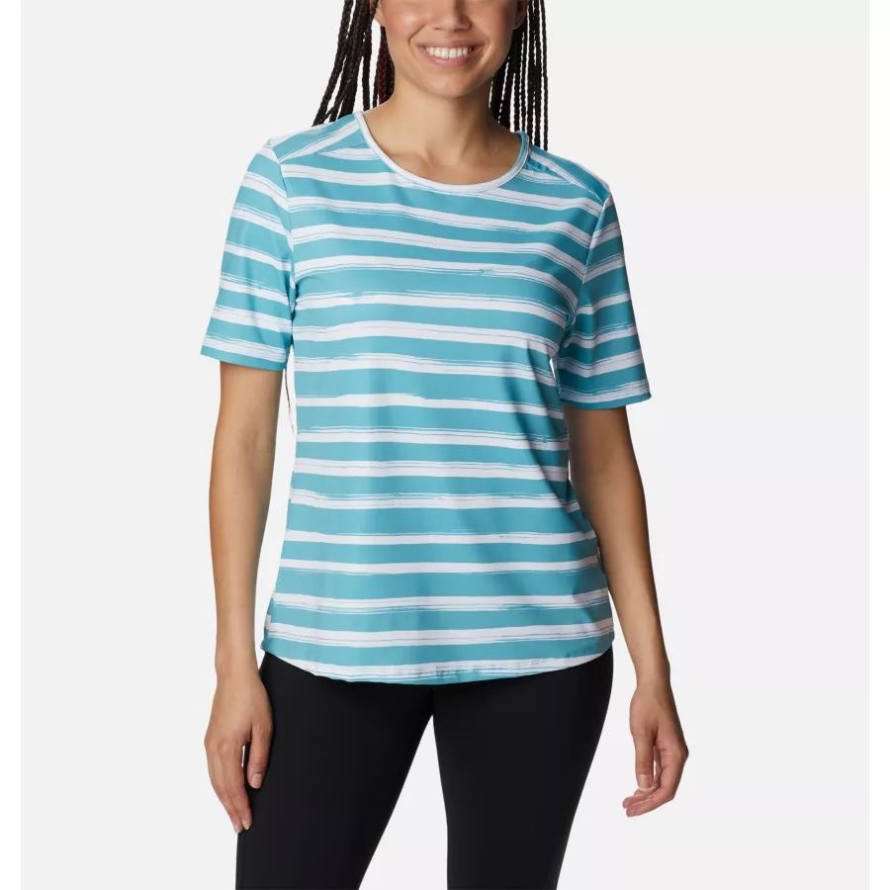 Sea Wave Brush Stripe Women's Chill River Short Sleeve Shirt Columbia