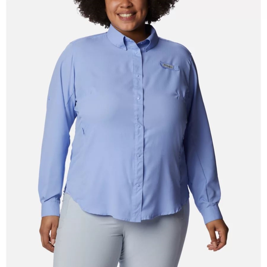 Serenity Columbia Women's PFG Tamiami II Long Sleeve Shirt Plus Size
