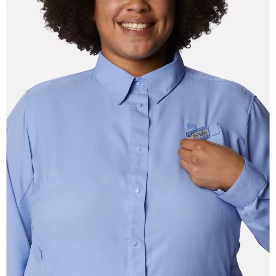 Serenity Columbia Women's PFG Tamiami II Long Sleeve Shirt Plus Size