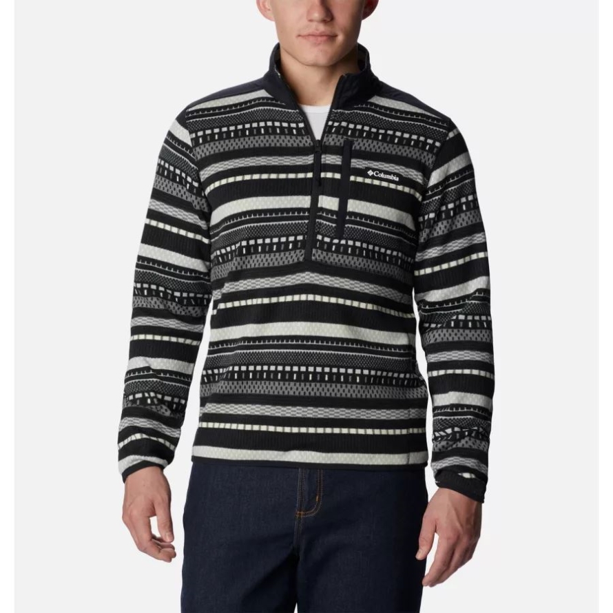 Shark Apres Stripe Men's Sweater Weather II Half Zip Printed Fleece Columbia