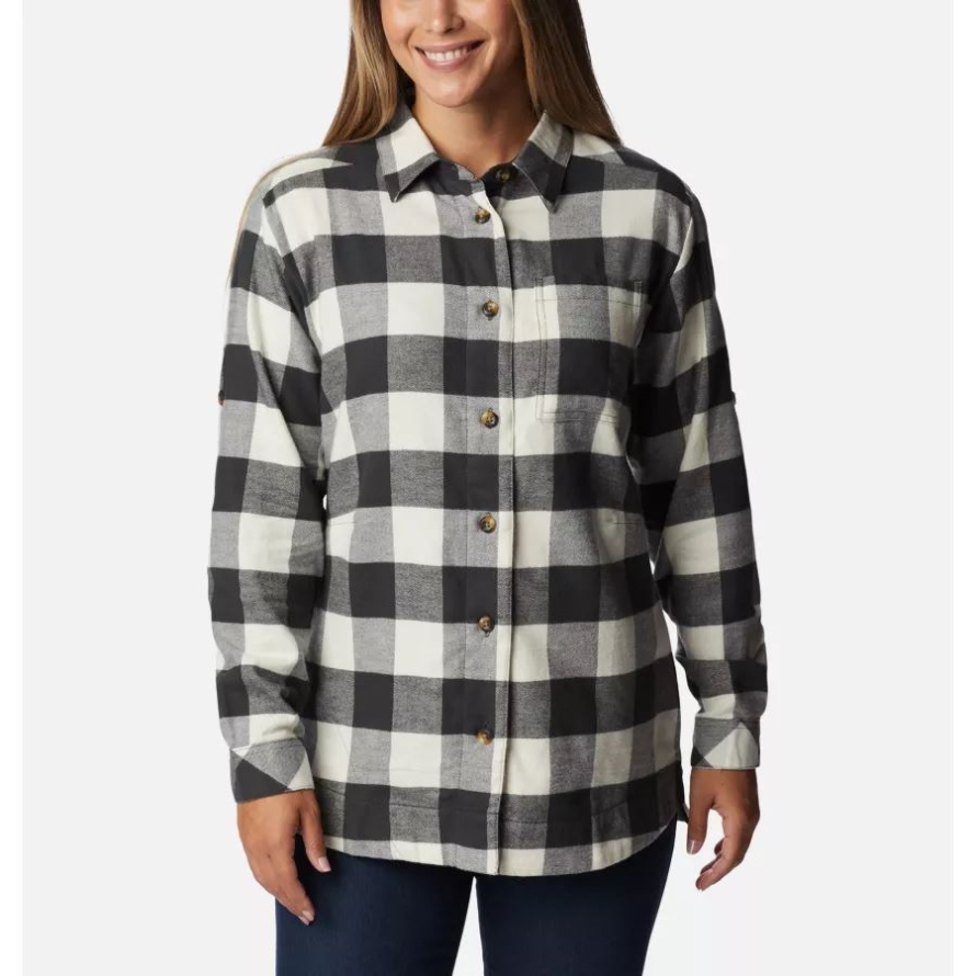 Shark Buffalo Check Columbia Women's Holly Hideaway Flannel Shirt