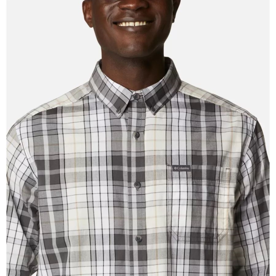 Shark Multi Plaid Columbia Men's Rapid Rivers II Long Sleeve Shirt Tall