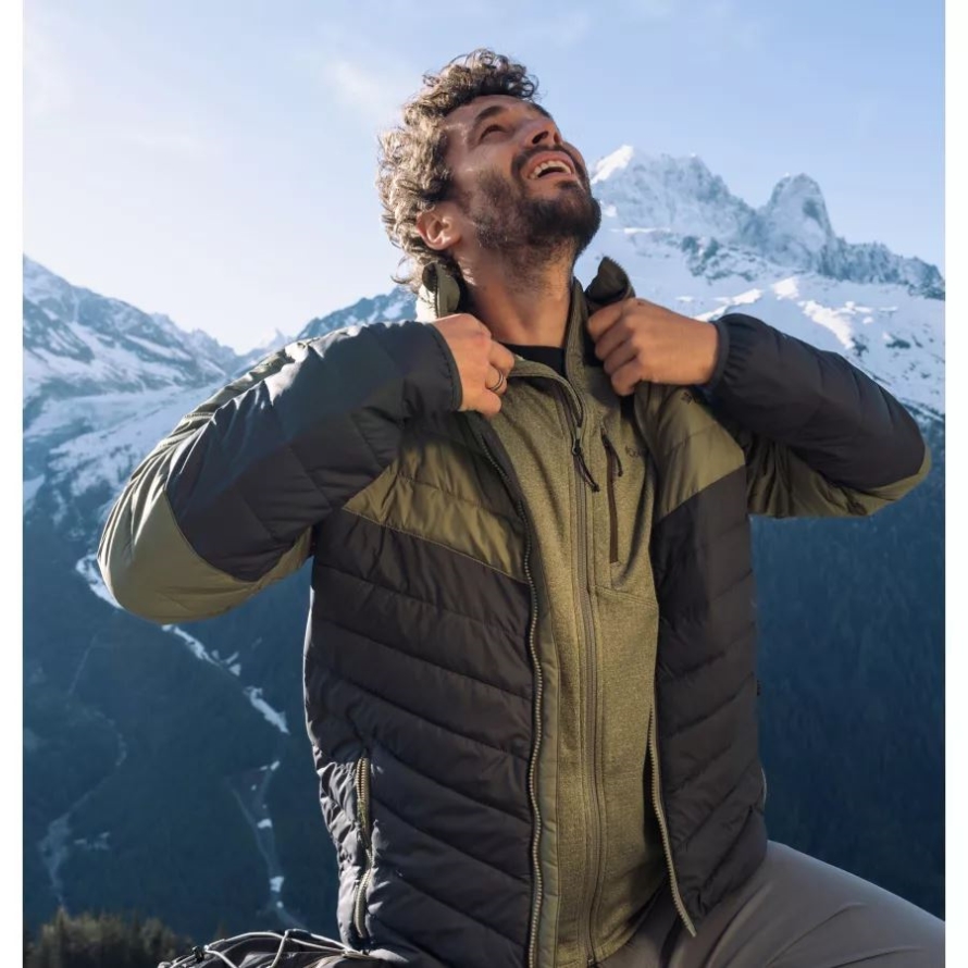 Shark/Stone Green Columbia Men's Eddie Gorge Omni-Heat Infinity Hooded Jacket