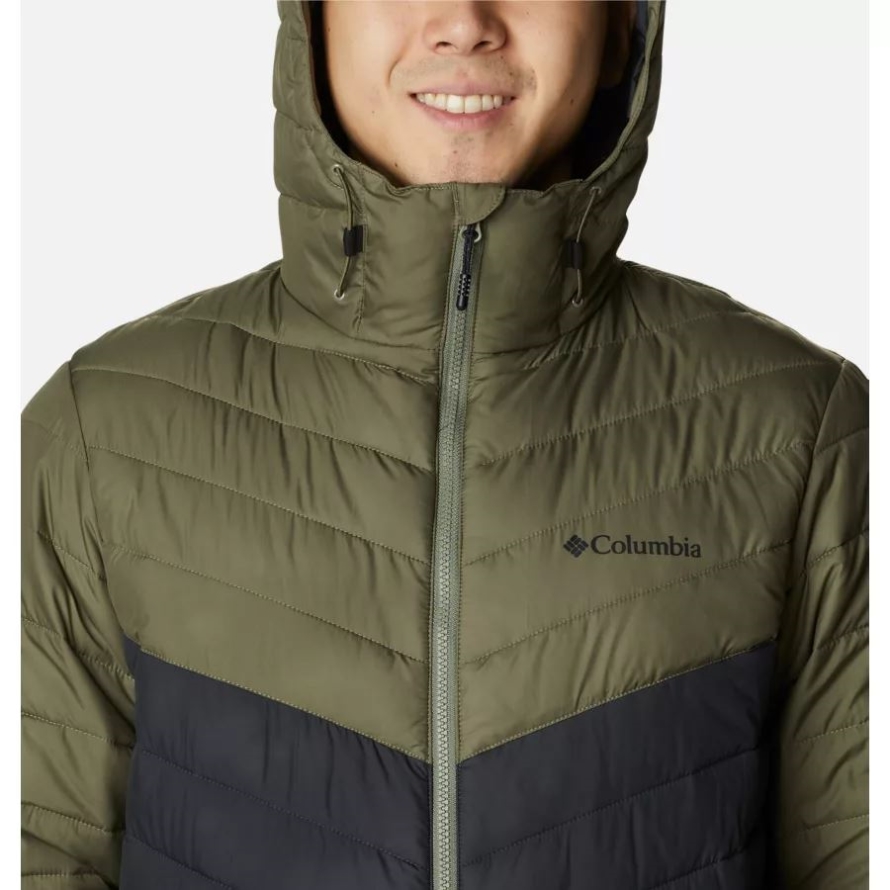 Shark/Stone Green Columbia Men's Eddie Gorge Omni-Heat Infinity Hooded Jacket