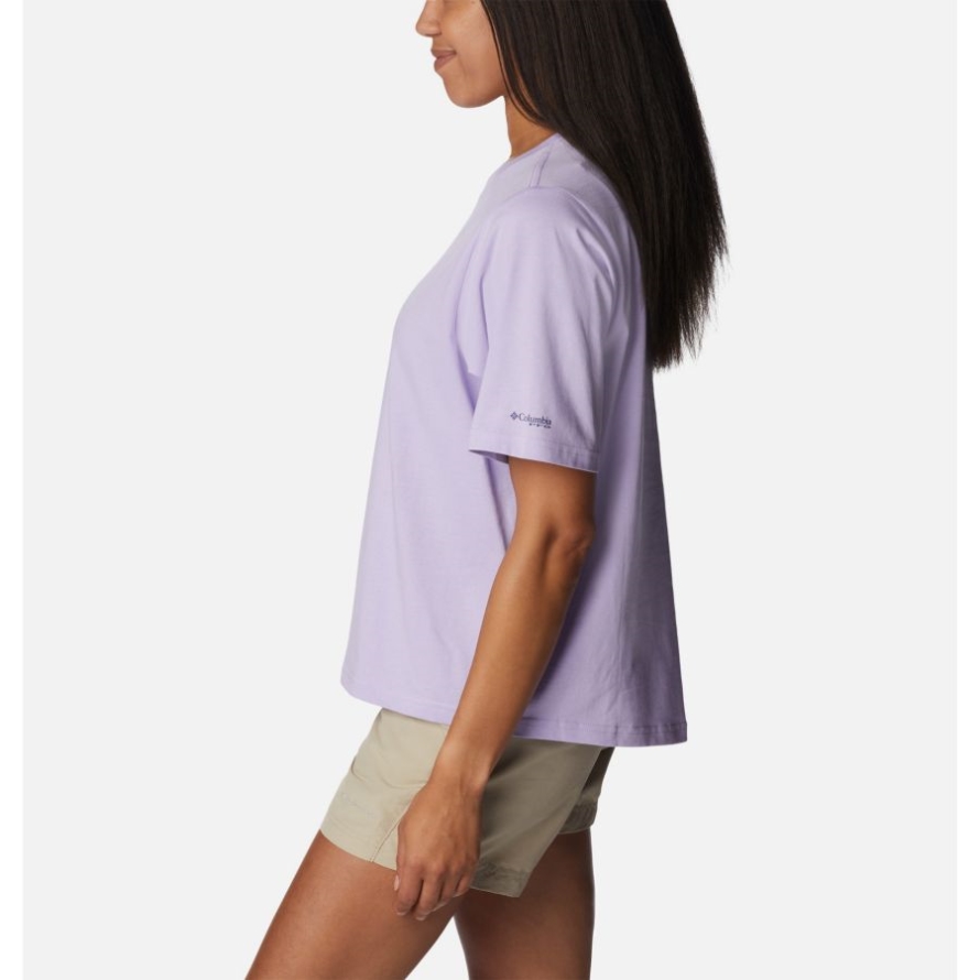 Soft Violet/Panga Palms Graphic Women's PFG Bramley Bay Relaxed Tee Columbia